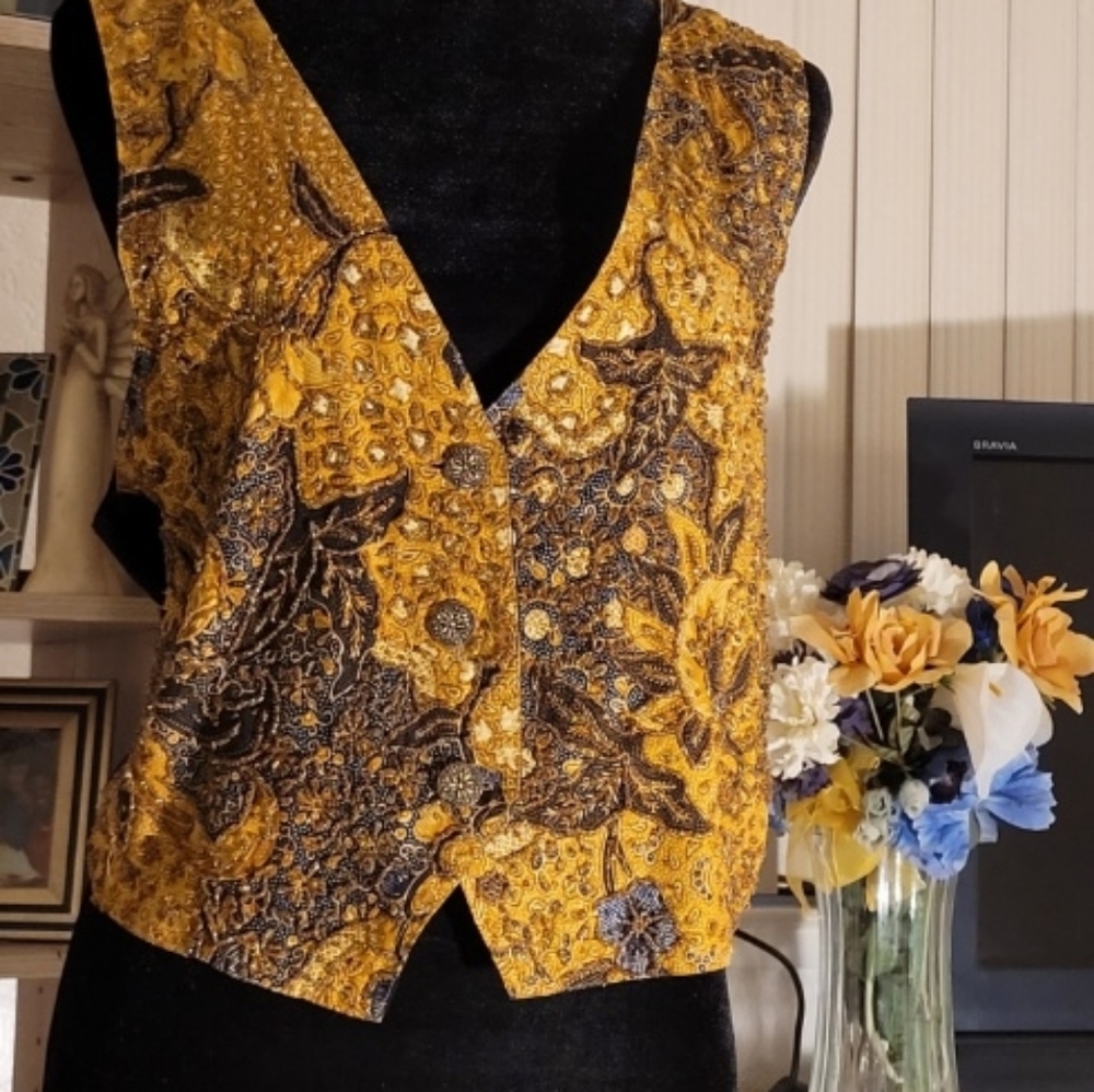 Indian inspired beaded sleeveless vest